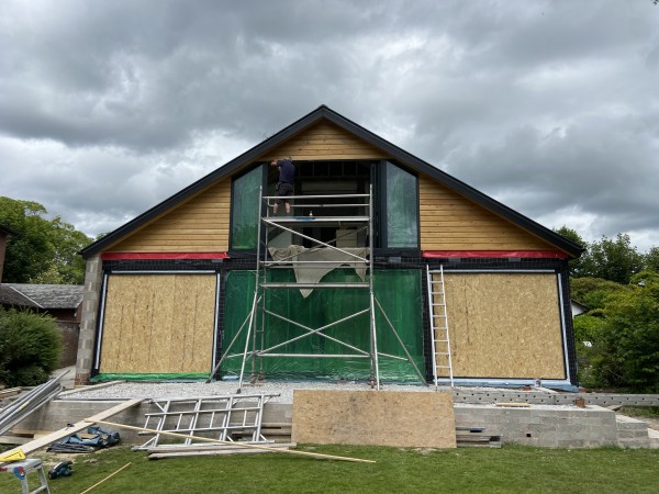 Glass starting to go in